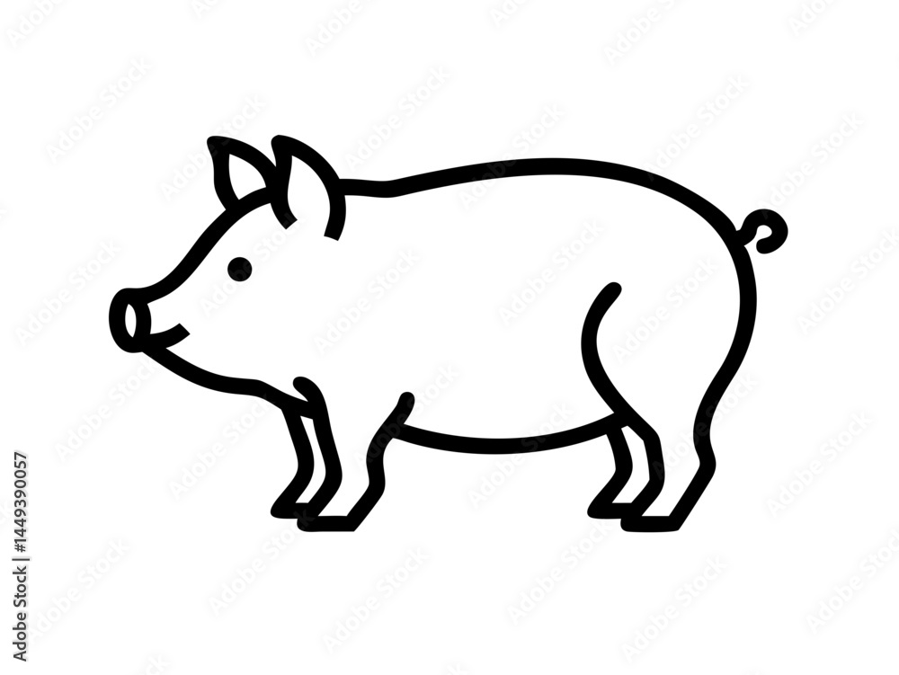 Poster pig on transparent background for web and graphic design