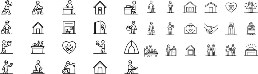 travel adventure glyphs, eco-tourism icons