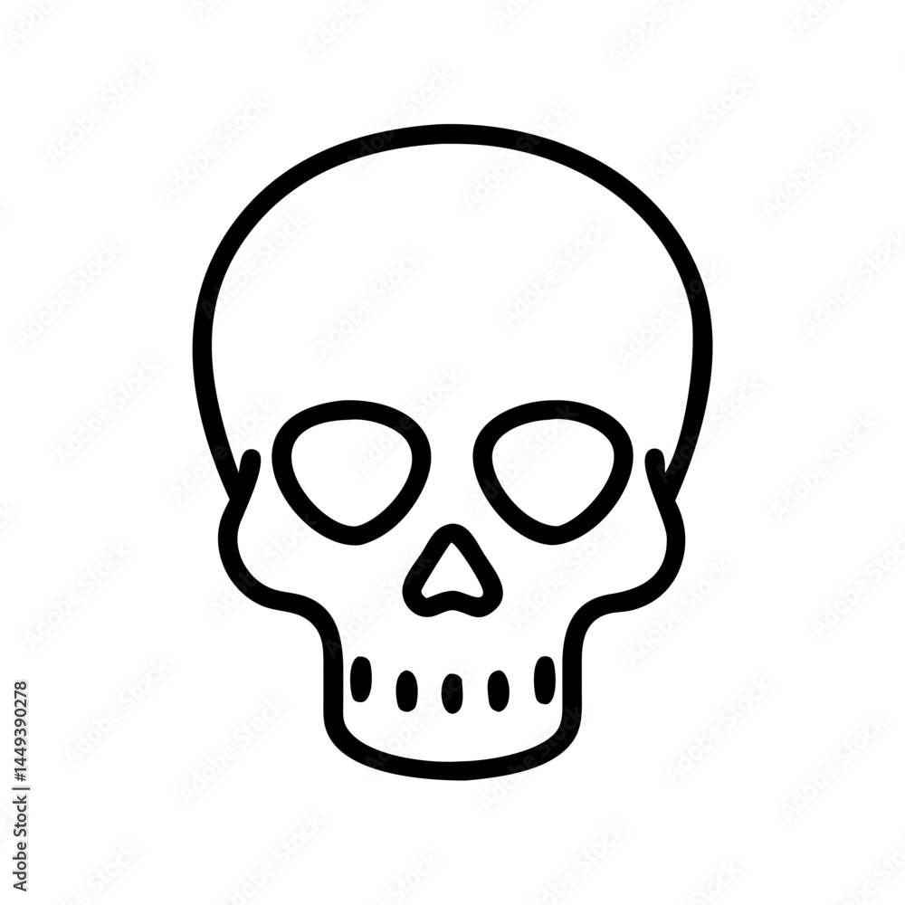 Poster skull on transparent background for web and graphic design