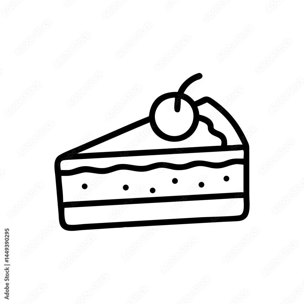 Poster slice of fruit topped cake on transparent background for web and graphic design