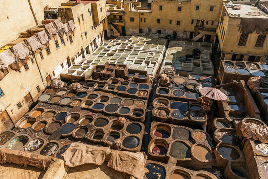 Traditional Leather Tannery in Morocco  
