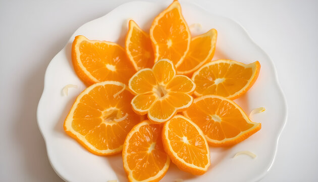 Orange slices fruit food healthy citrus vitamin c breakfast snack dessert fresh juicy vibrant plate 100 percent