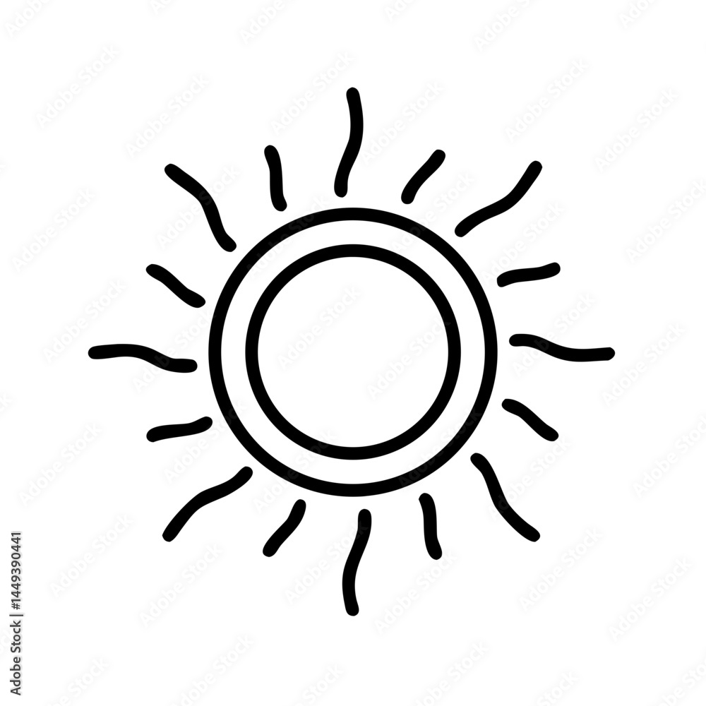 Aufkleber sun with rays energy positivity on transparent background for web and graphic design