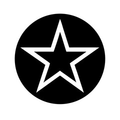 star in a circle achievement award silhouette on transparent background for web and graphic design