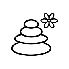 stones and flower balance relaxation on transparent background for web and graphic design