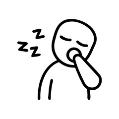 tired person yawning fatigue on transparent background for web and graphic design