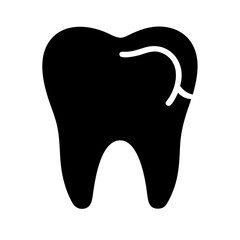 tooth silhouette on transparent background for web and graphic design