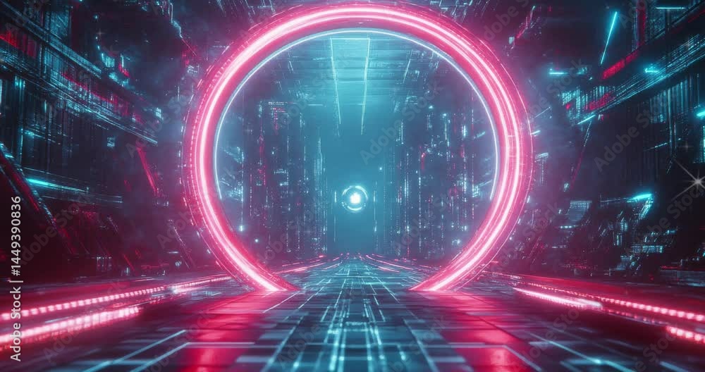 Poster abstract circular technology. futuristic digital technology. abstract technology. digital technology