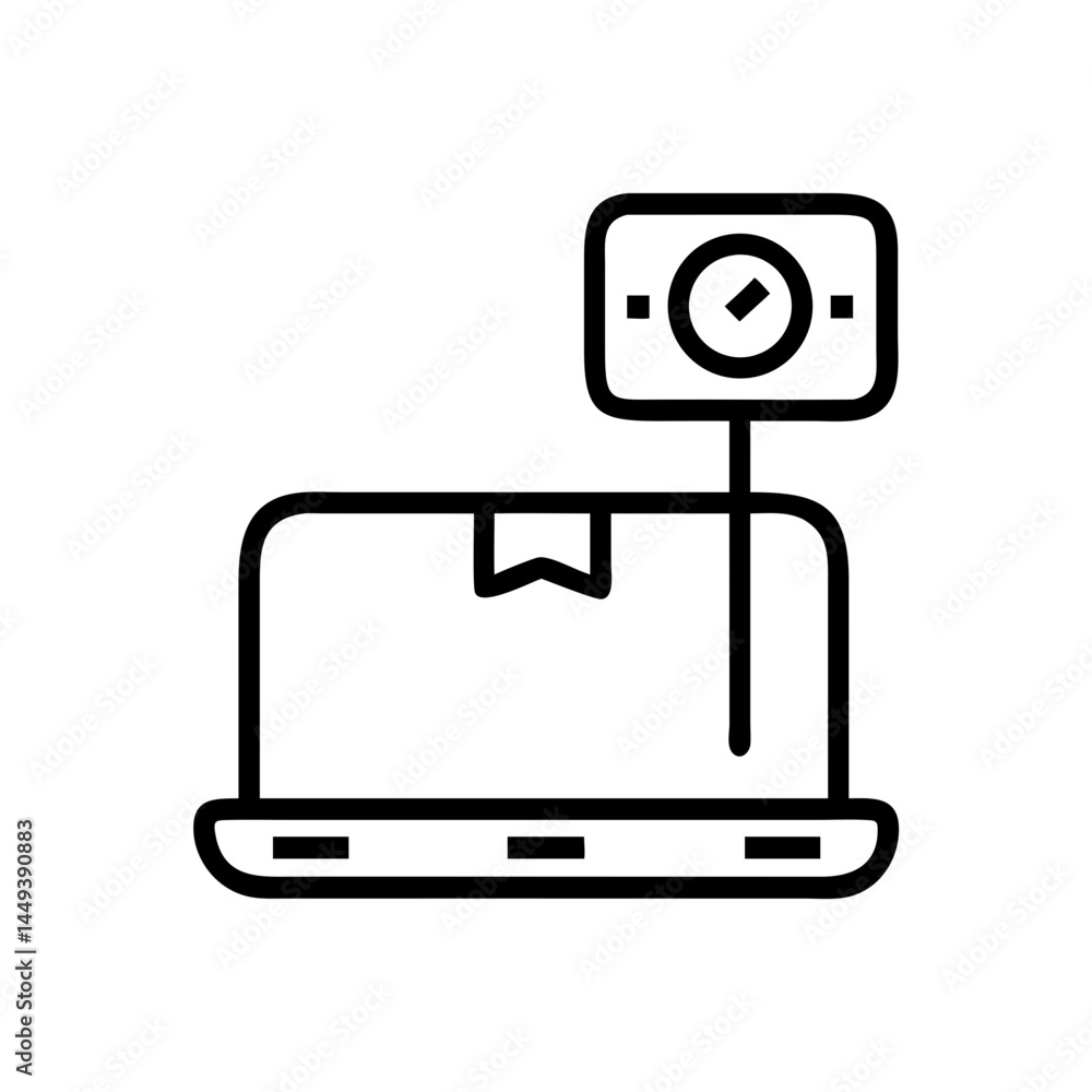 Poster weighing scale on transparent background for web and graphic design
