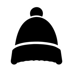 winter hat silhouette on transparent background for web and graphic design