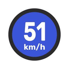 Speed limit sign 51 km h icon vector illustration sign background