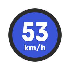 Speed limit sign 53 km h icon vector illustration sign background