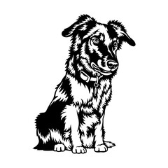 Border Collie Mix Dog Breed - Pet Vector Cut file, Dog Silhouette Stencil - Cricut file
