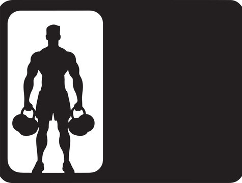 Gym membership card silhouette vector icon. Perfect for fitness, gym registration, membership plans, health club, and exercise-related designs.