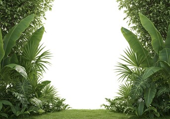 Tropical foliage border background image