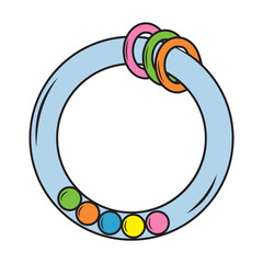 The icon of a child's rattle toy. Isolated color vector illustration