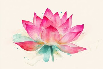 Delicate, painted lotus flower, vibrant hues, artistic representation.