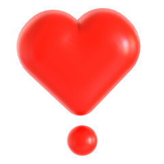 love exclamation 3d icon illustration