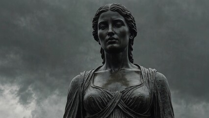 A statue of Arisne, whose words become fog, forever losing meaning upon utterance