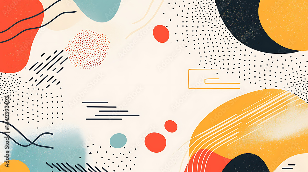 Aufkleber a colorful abstract background with a lot of dots and lines