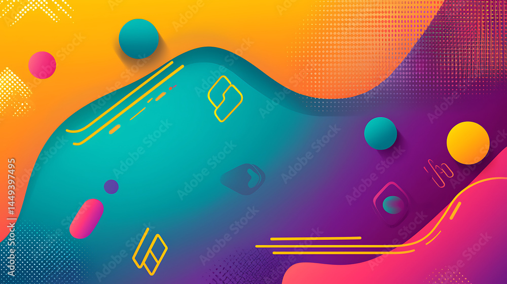 Poster a colorful abstract background with a lot of different shapes and colors