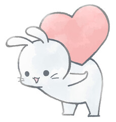 A rabbit carrying love on its back
