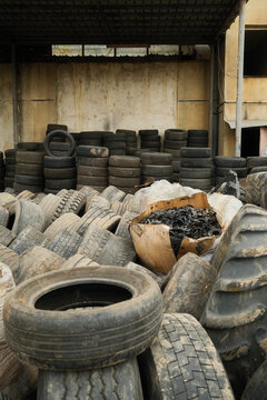A pile of tyres