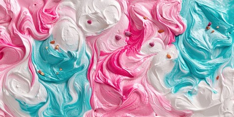 Vibrant swirled confectionery icing pattern