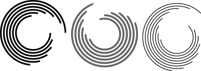 Circular Ripple Set Vector Icons, vector illustration  
