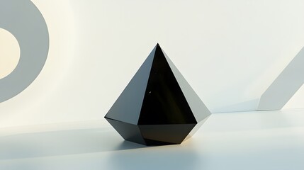 Fototapeta premium Abstract Black Diamond Geometry Minimalist 3D Render
