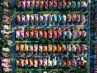 Stunning Aerial View of Vibrant Residential Neighborhoods in Miramar, Florida, Showcasing Beautiful Homes and Scenic Real Estate