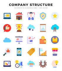 Company Structure Icons bundle. Flat style Icons. Vector illustration.