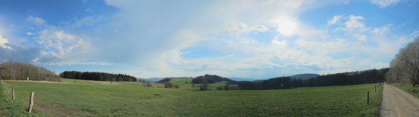 Spring hike through the beautiful Rhoen mountains around the Wasserkuppe - Hesse - Germany