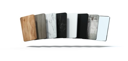 sample material on white background - 3D rendering