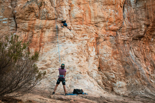 family climbing in the grampians