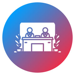 Car Rental Desk Vector Icon