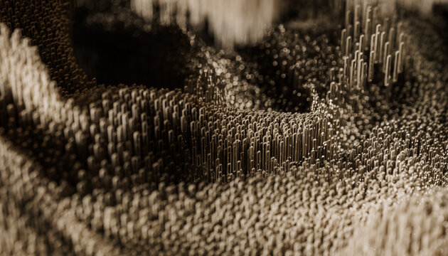 Abstract Digital Art Depicting Interwoven Geometric Structures