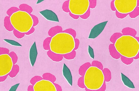 Spring. Pink flower, floral pattern