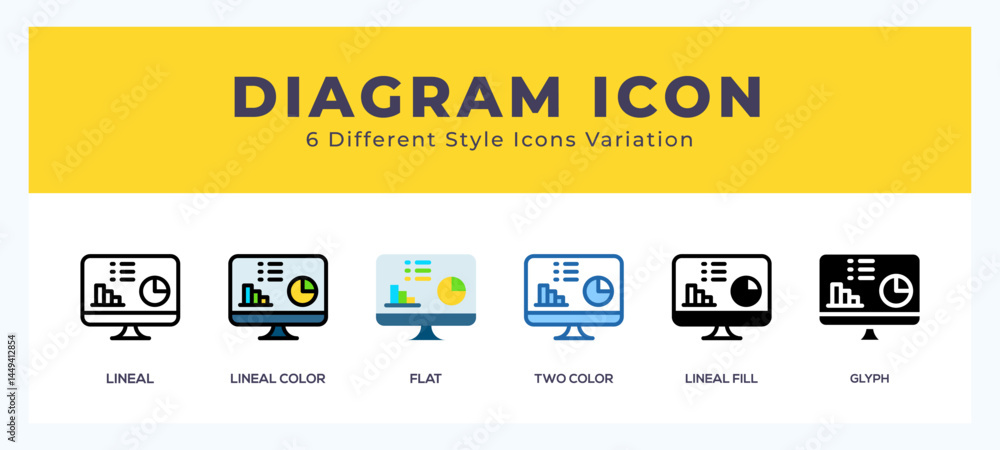 Poster diagram icon set with different styles. design elements for logo. vector illustration.