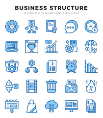 Business Structure icons Pack. Two Color icons set. Business Structure collection set.