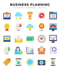 Business Planning Flat icons. Vector Flat illustration.
