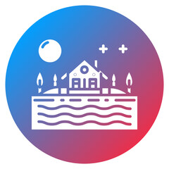 Fototapeta premium Waterfront Property Vector Icon