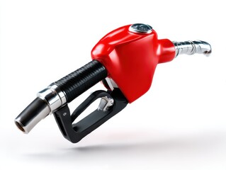 Fuel nozzle, red and black,  isolated on white background
