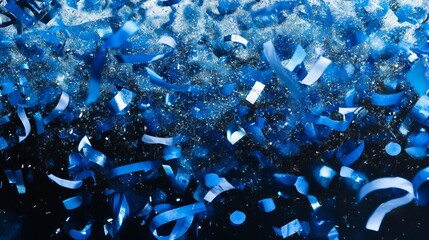 Stunning blue confetti celebration explosion festive background image perfect for party invitations and holiday designs blue sparkle