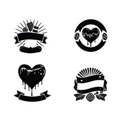 Chocolate Heart Logo for World Chocolate Day Celebration Poster Design set