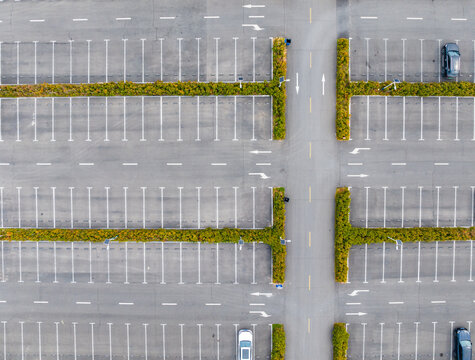 Aerial View of Empty Parking Lot