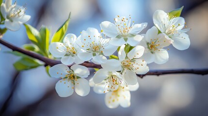 Obraz premium Beautiful delicate white spring blossoms blooming on a branch nature floral photography springtime flowers background image tree