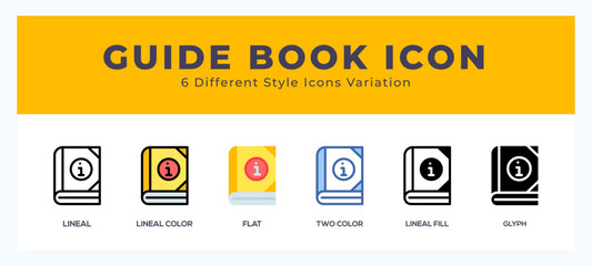 Obraz premium Guide book icon illustration vector with different styles