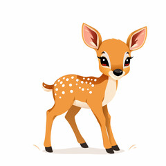 cute baby deer on white background