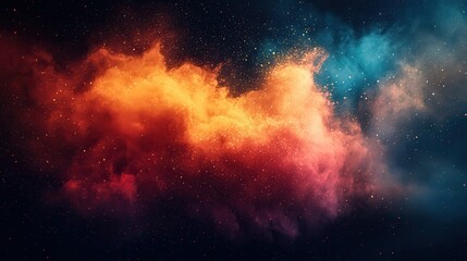 Fototapeta premium Cosmic nebula clouds swirl in vibrant colors